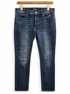 Express Women’s 10R Skinny Mid Rise Stretch Jeans Dark Wash Denim